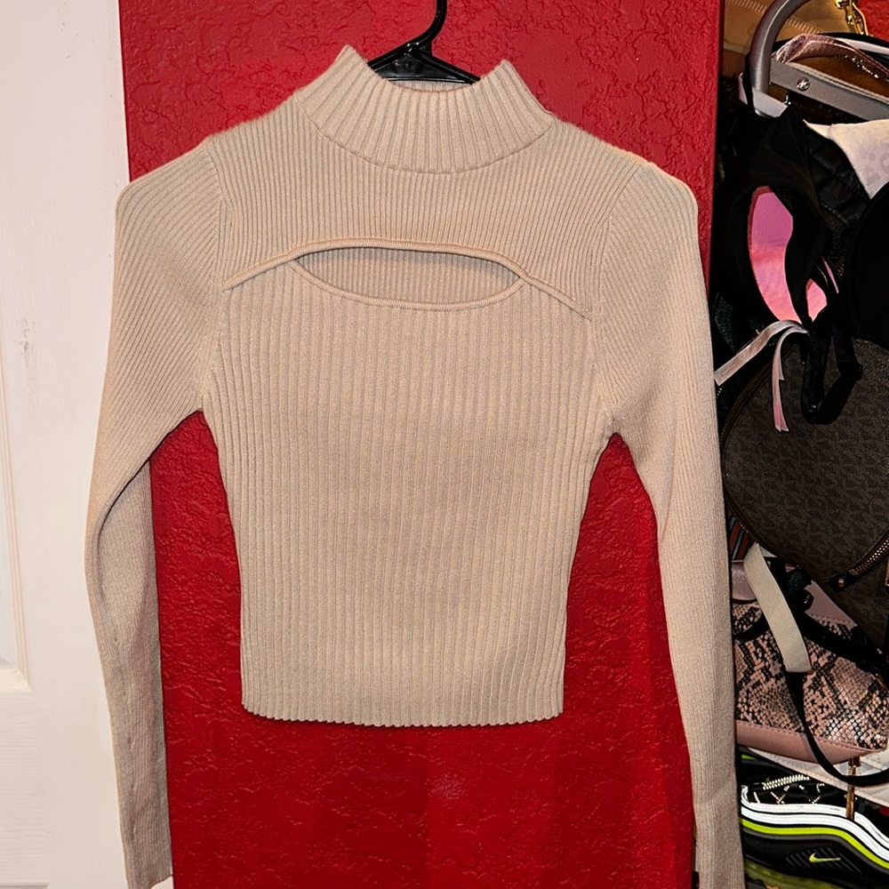 Say what crop top long sleeve pull over sweater